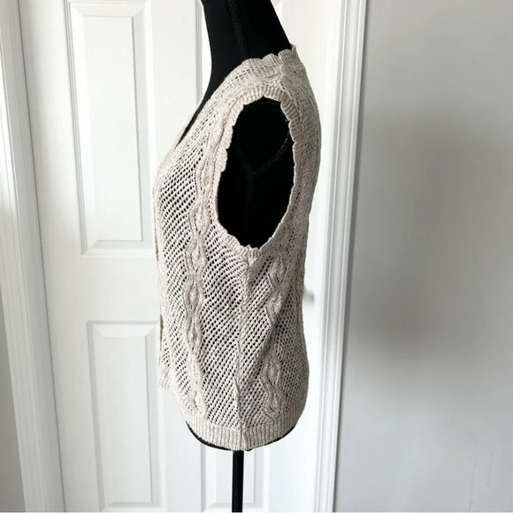 Vintage D'Allaird's Crochet Open Cable Knitted Waistcoat Vest Made in Canada - Picture 3 of 11